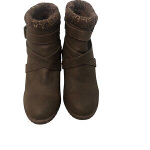 Charlotte Russe Naomie Size 8 M Brown Boots Booties Chunky Heels